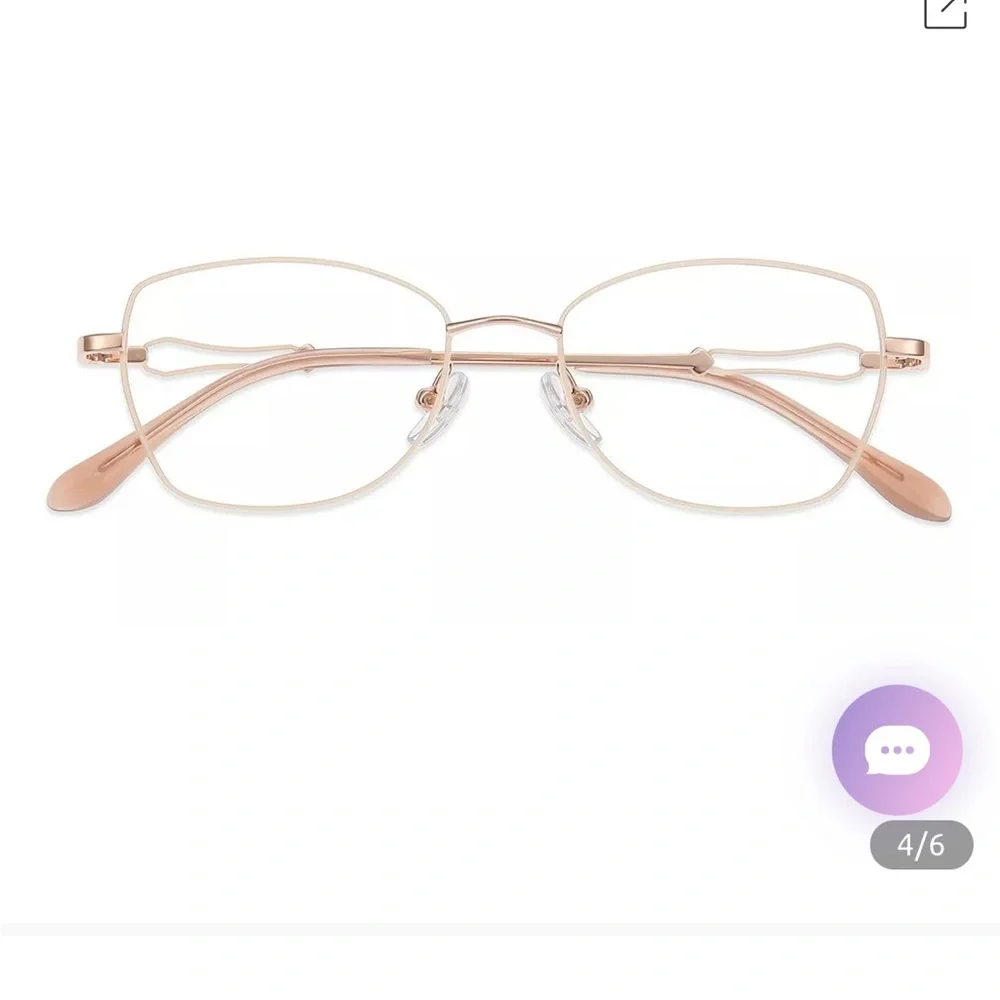 Ivory, Rose Gold fashion glasses new with case